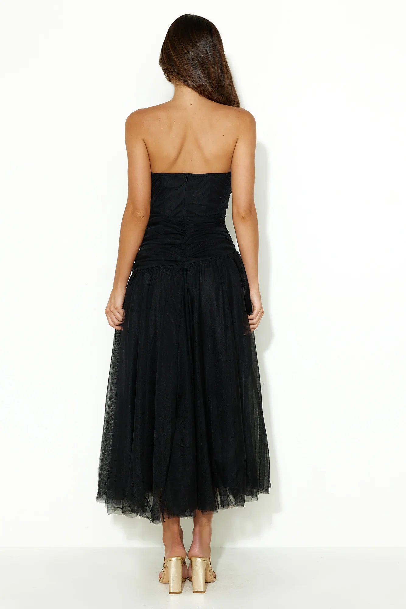 Under Stars Tulle Maxi Dress Black
