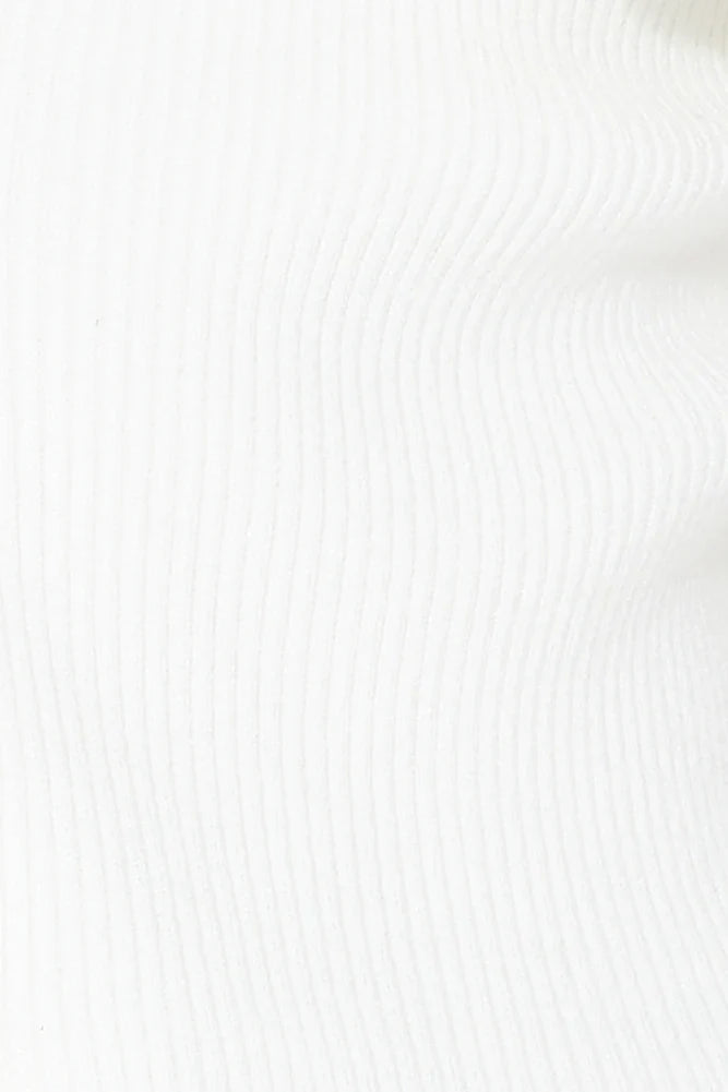 Time To Get It Ribbed Top White