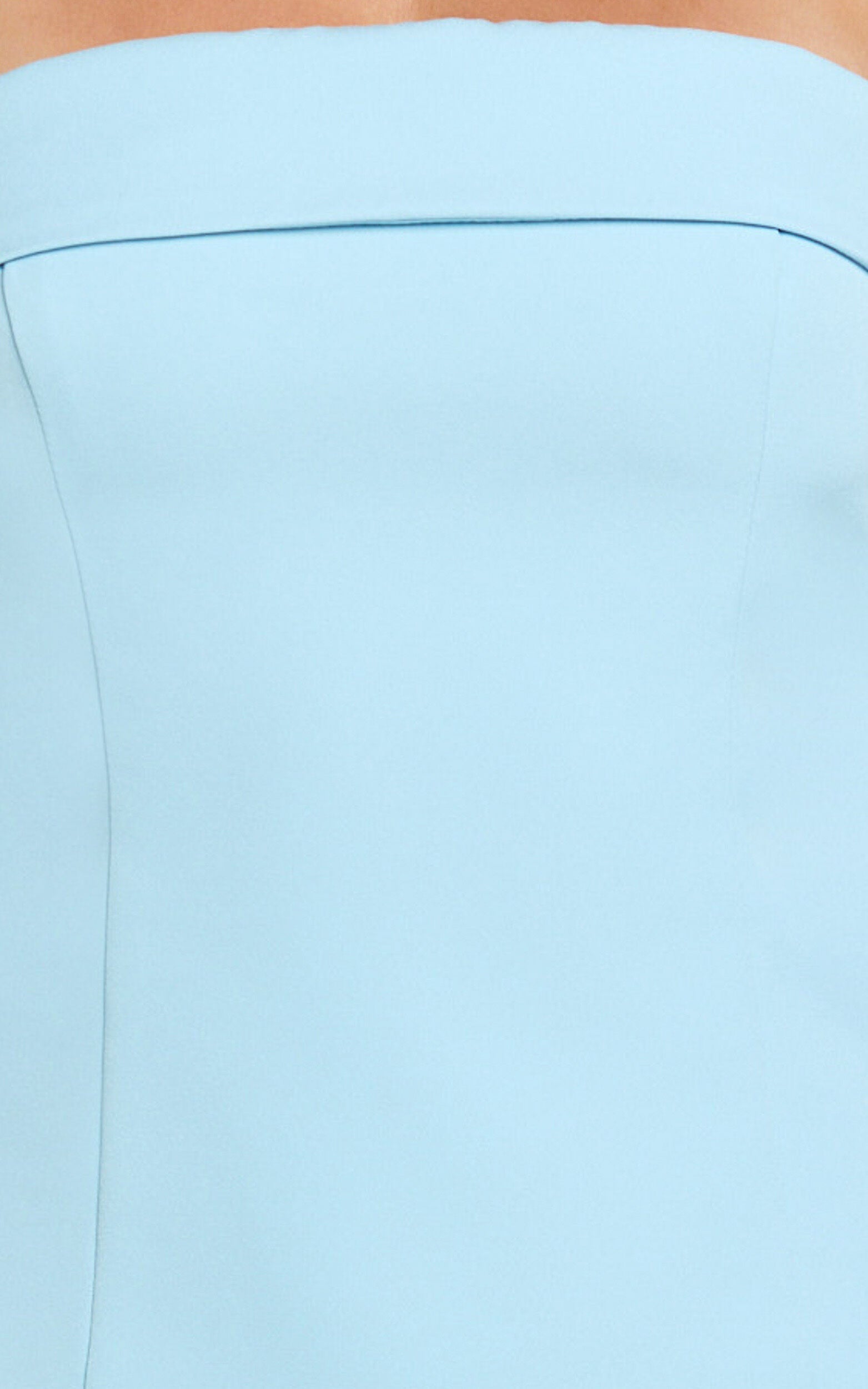 Tricia Mini Dress - Strapless Foldover Neckline Dress in Pale Blue